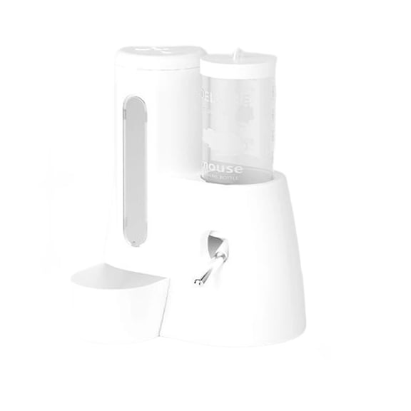 Ktlvex 2 in 1 Automatic Hamster Feeder, Gravity Hamster Feeder and Water Dispenser, Large Capacity Self Feeding for Small Medium Hamster, White