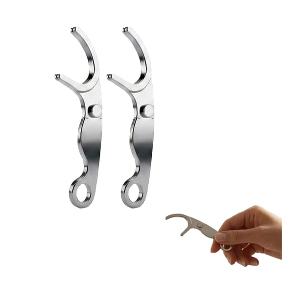 Ktlvex 2PCS Refillable & Reusable Stainless Steel Flosser, Durable Portable Tooth Flossers for Dental Care & Travel & Daily Use.