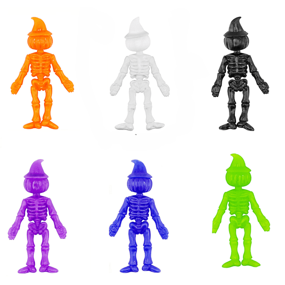 Ktlvex 36-Pack Bendable Skeleton Figures (1.97×2.76in) for Halloween Decor, Party Favors & Indoor/Outdoor Use – Tpra, Multicolor