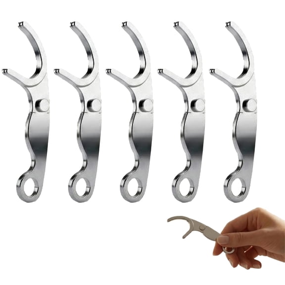 Ktlvex 5PCS Refillable & Reusable Stainless Steel Flosser, Durable Portable Tooth Flossers for Dental Care & Travel & Daily Use.