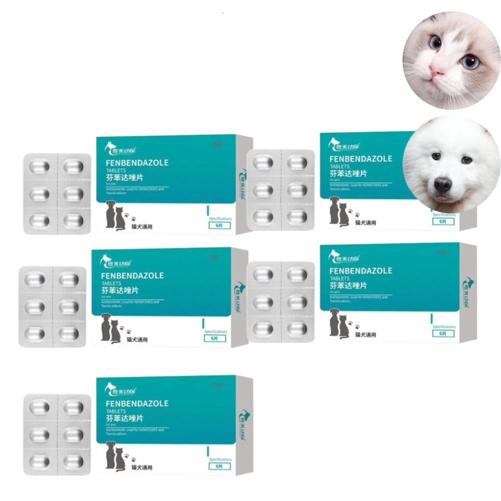 Ktlvex Canine Dewormer, 5 Packets Cat Dewormer All Worms 6 Capsules Pet