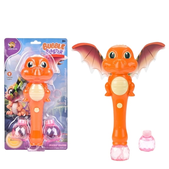 Ktlvex Dinosaur Bubble Wand Toys for Kids Age 3-8 Years Old: Bubbles Machine for Kids, Toddler Outdoor Toys, Gifts Birthday Presents for 3-6 Year Old Boys Girls(Orange)