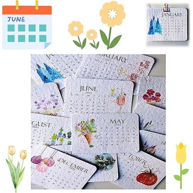 Ktlvex EcoFriendly Greenery Planner 2025 Plantable Seed Calendar with