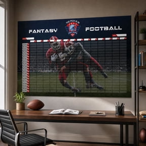 Ktlvex Fantasy Football Draft Board Kit 70.87x47.24Inch for 2026‑2027 Season, 14 Teams 20 Rounds, Home Office Party Game Accessories(E)
