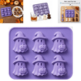 thumbnail image 1 of Ktlvex Halloween Ghost Silicone Mold, 6-Cavity 2-in-1 Baking & Freezing Tray, Witch Ghost Pumpkin Design Silicone Mold for Chocolate, Candy, Jelly, Frozen Treats, Halloween Party DIY Decor, 1 of 7