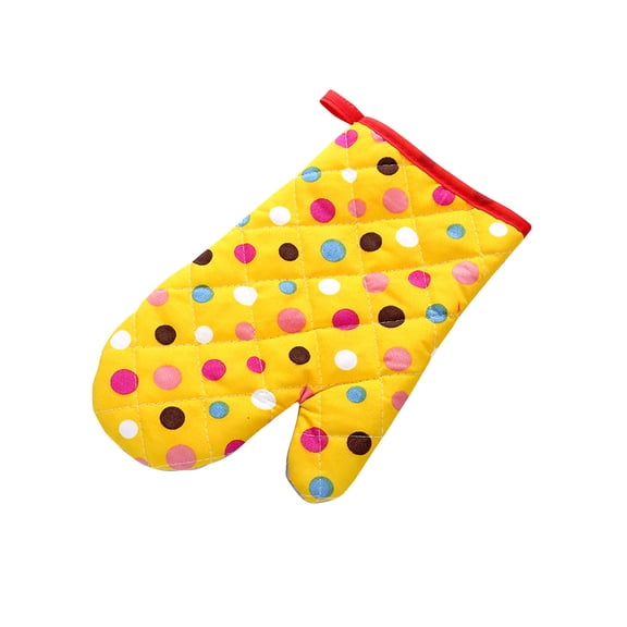 Ktlvex Microwave Oven Gloves – Heat-Resistant, Non-Slip Yellow Poly-Cotton Kitchen Mitts for Baking & Cooking
