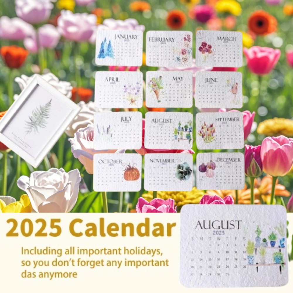 Ktlvex Plantable Seed Calendar 2025 EcoFriendly Greenery Planner with