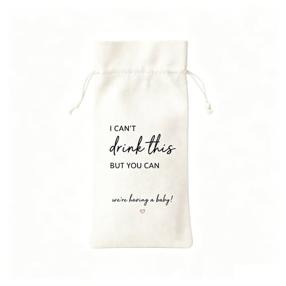 Ktlvex Rectangular Wine Bag – “I CAN’T Drink This BUT YOU CAN” Baby Shower, Birthday & Celebration Gift, Multicolor Canvas