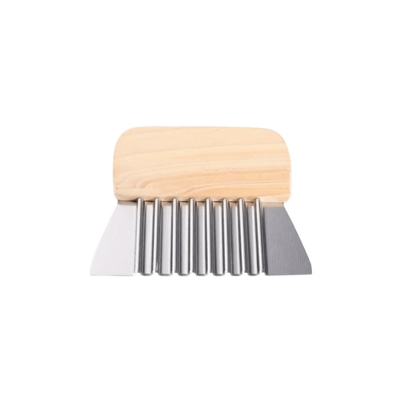 Ktlvex Stainless Steel Crinkle Cutter – 1 Rectangular Wave Knife for Potato Fries, Veggie Carving & Salad Prep