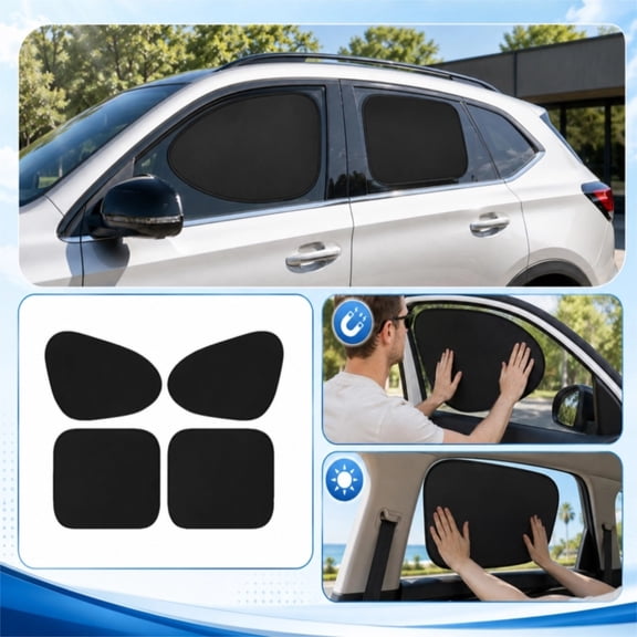 Ktlvex Thermal Insulation Privacy Shade Car Window Sun Shades Universal Side UV Blocker Glare Protector Static Cling Foldable Auto Accessories Blackout Covers Curtains Tint Blocker