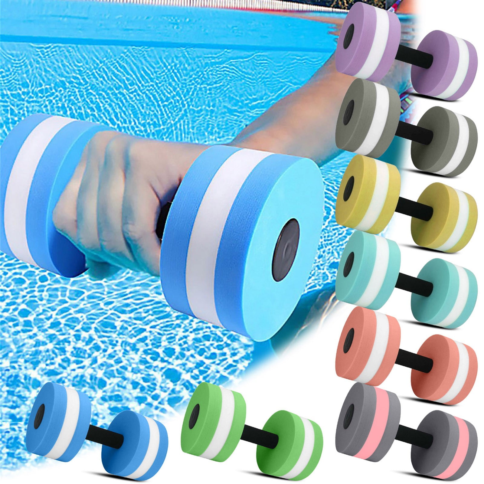 Ktlvex Water Weights Aquatic Pool Dumbbells for Pool & Water Exercise EVA Foam Pool Weights