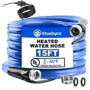 Ktoebyco 15FT Heated Water Hose for RV, Self-Regulating, -45°F Anti-Freeze, Lead-Free, BPA-Free