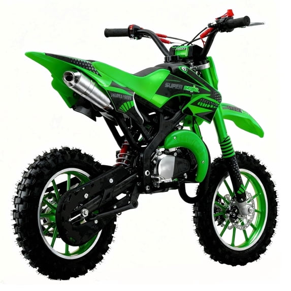Ktoebyco 49cc Kids Dirt Bike for Ages 13-17, Gasoline Powered 2-Stroke 1-Seater Mini Motorcycle, 1.5L Fuel Tank,Green