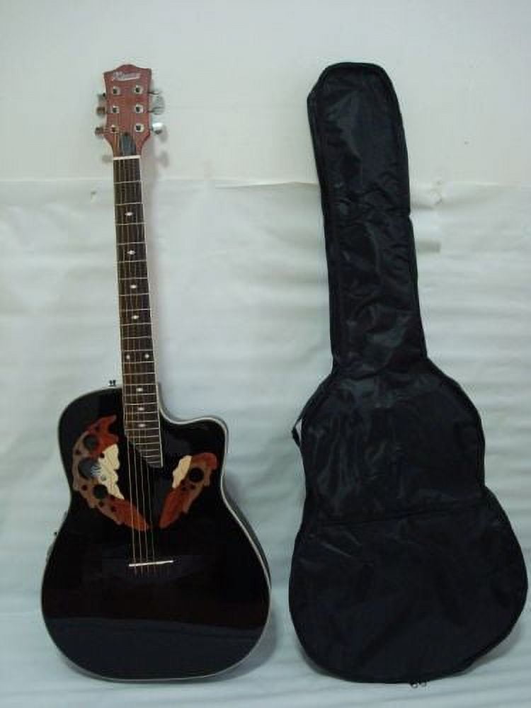 Ktone Acoustic Electric Guitar, 6-String, High Gloss Black Finish, 41" Length