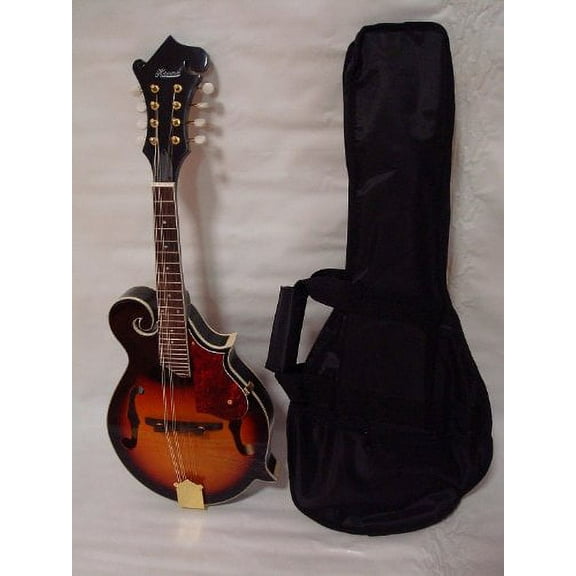 Ktone Hand Carved Solid Spruce Top F Style Mandolin, Free Gig Bag, Sunburst