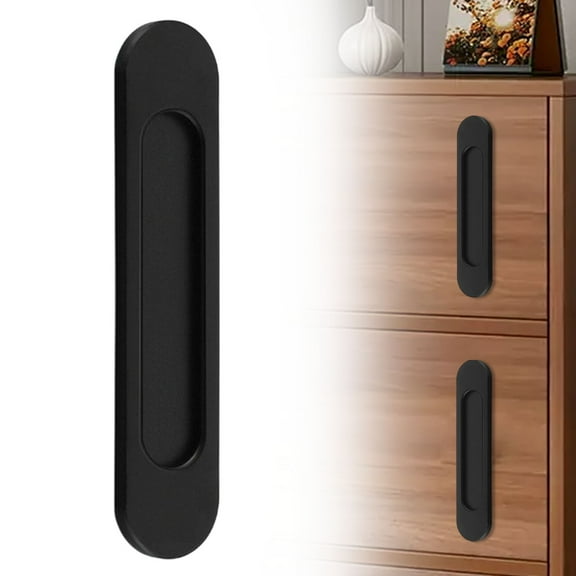 Ktoot 1Pc Self Stick Sliding Door Handles, Aluminum Alloy 4 Inch Self Adhesive Cabinet Knobs for Push-Pull Glass Barn Doors, Closets, Wardrobes, Windows