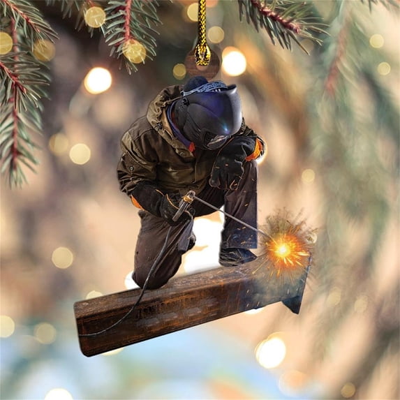 Ktoot 1pc Welder Ornament 2025, Unique Christmas Ornaments,Acrylic Double-sided Ornament for Christmas Tree Decorations,Decorative Hanging Ornaments,Gifts for Welders, for Men