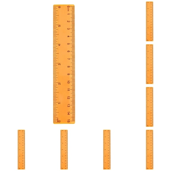 Ktoot 6 Inch Ruler,Plastic Ruler,Clear Mini Rulers Bulk for Classroom,Small Ruler for Journaling,Reglas Escolares,Cute Rulers with Centimeters and Inches Office Supplies Classroom Must Have Orange