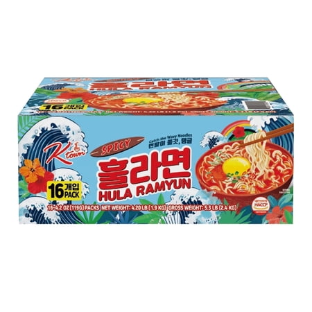 KTOWN Hula Ramyun SPICY 16 Pack 4.16 Oz (118g)