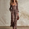 thumbnail image 1 of Kttectoa Jumpsuits for Women Classic Plaid Long Sleeves Loose Wide Leg Fashion Waist Cinching Zipper Jumpsuit Pants with Pockets, 1 of 5