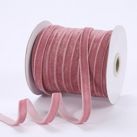 Kttectoa Velvet Ribbon 1cm Flocking Ribbon for DIY Crafts Gift Wrapping Christmas Tree Decoration 50 Yards