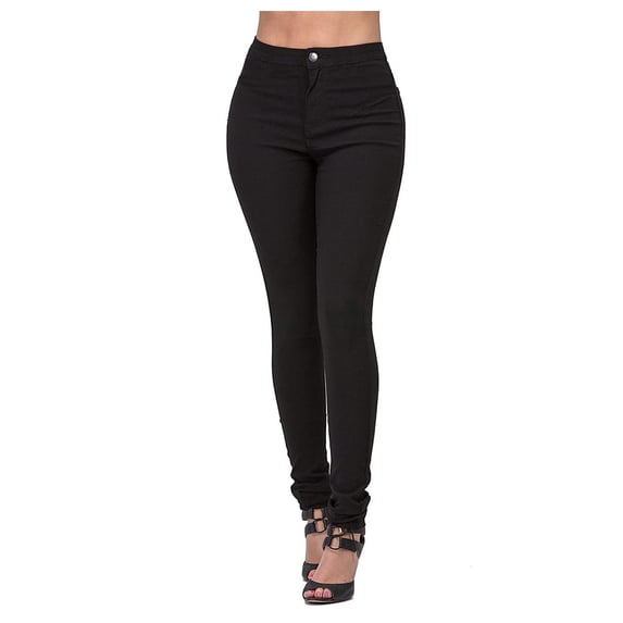 Kttectoa Womens Jeans High Waist Zipper with Button Skinny Solid Stretch Denim Full Length Pants Lightness with Pocket Fall