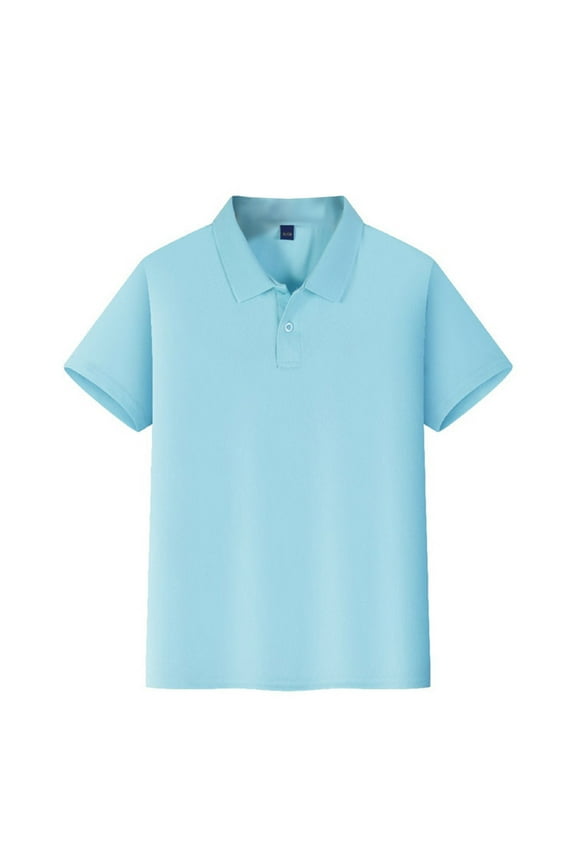 Blue Polo Uniform Shirts for Boys Girls School Short Sleeve Top Casual Button Down Tennis T-Shirts 2025 Summer New with Collar Polo Shirts Athletic Clothing Sky Blue 4-5 Years