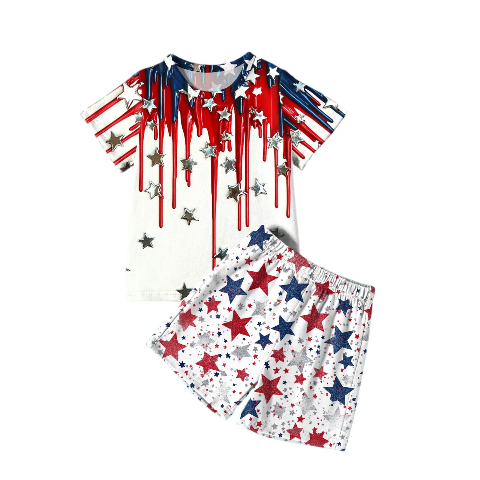 ALISISTER Men's 2-Piece Matching Set: Cool Print T-Shirt & Comfy Shorts For Casual Wear