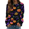 Ktyne Halloween Sweatshirt for Women Plus Size Pumpkin Bat Ghost Spider
