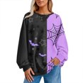 Ktyne Halloween Women's Pullover Sweaters Oversized Pumpkin Bat Spider