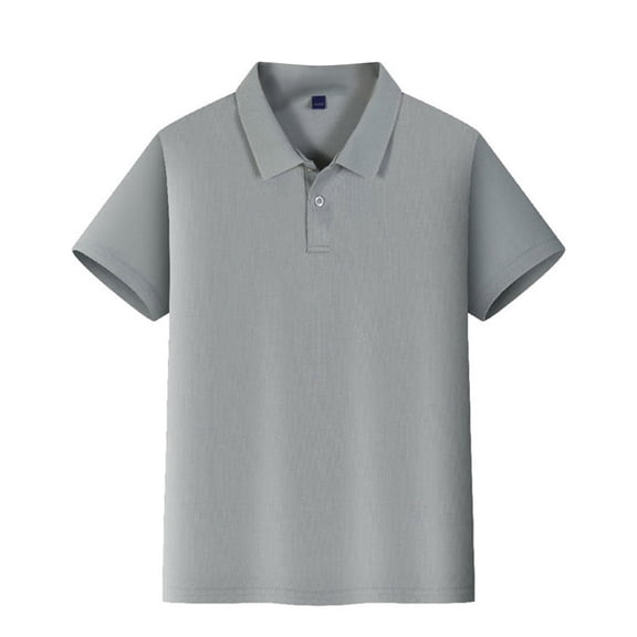 Ktyne Kids Boys Girls Polo Uniform Shirts Size1 Short Sleeve Uniform Top Casual Button Down Tennis T-Shirts 2025 New with Collar Golf Polo Shirt Lightweight Blouse Gray 11-12 Years