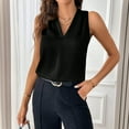 thumbnail image 1 of Ktyne Office Tank Tops Women Business Professional Sleeveless Blouses To Wear Under a Blazer Vneck Vest Top Summer Basic Work Tank Tops Black XL, 1 of 7