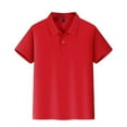 thumbnail image 1 of Ktyne Red Junior Boys Girls Uniform Tops Short Sleeve Top Casual Button T-Shirt 2025 Spring New Collared Golf Polo Shirts Athletic Blouse Red 4-5 Years, 1 of 4
