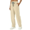 thumbnail image 1 of Ktyne Scrub Bottoms for Women Soft 4-Way Stretch Scrub Pants with Pockets Anti-Wrinkle Slim Fit Cargo Scrub Pants Casual Drawstring Scrub Bottoms Beige XL, 1 of 5
