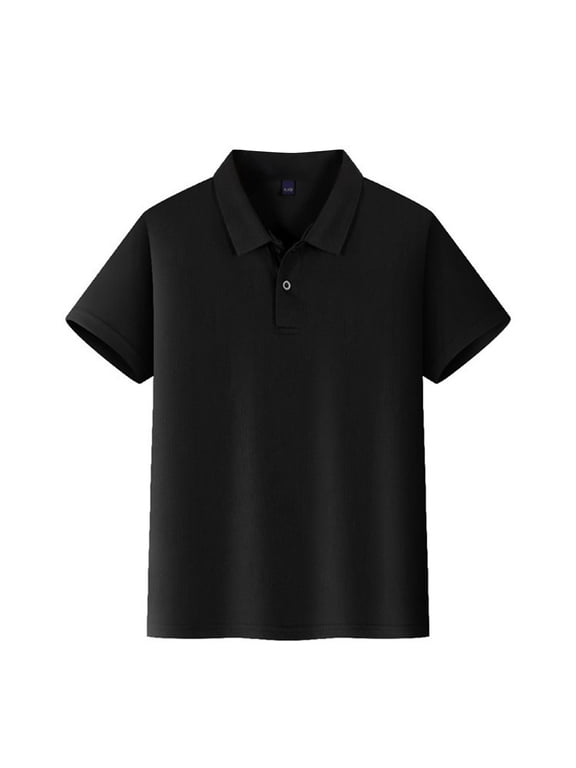 Toddler Boys Girls Uniforms Tops for School Short Sleeve Tops Casual Button Tennis T-Shirts 2025 Summer New with Collar Golf Polo Shirt Athletic Blouse Black 11-12 Years