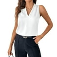 thumbnail image 1 of Ktyne White Blouse for Women Under Blazer Professional Sleeveless Blouses V-Neck Vest Top Trendy Summer Work Tank Tops White S, 1 of 7