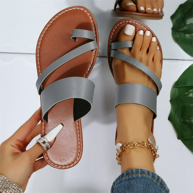 Leather sole shop flip flops