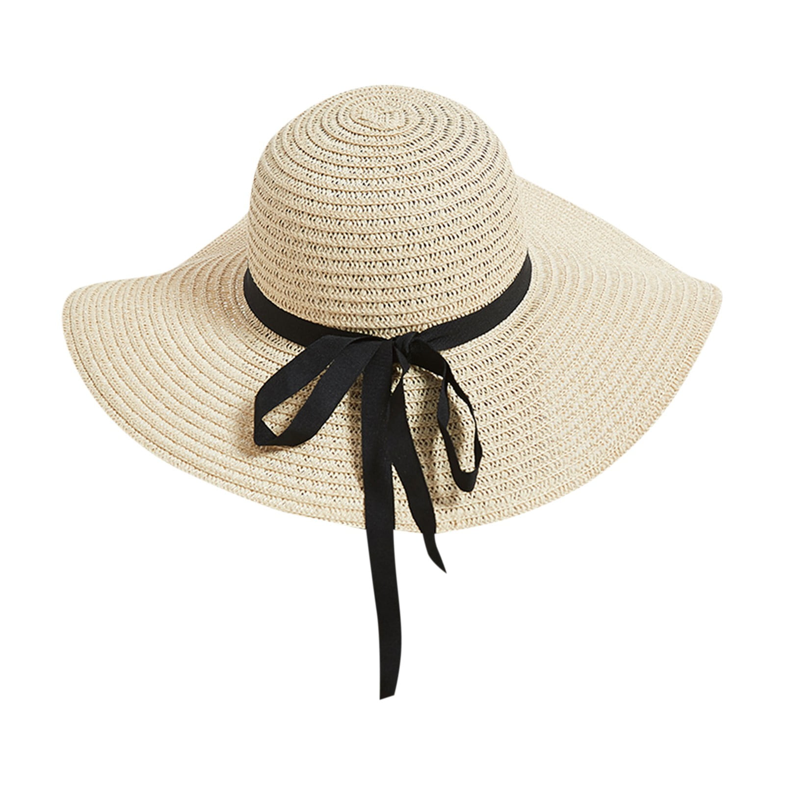 Ktyne Women's Sun Straw Hat, Foldable Wide Brim Floppy Sun Protection