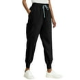 thumbnail image 1 of Ktyne Womens Scrub Pants Ultra Soft 4-Way Stretch Scrub Bottoms Moisture Wicking Slim Fit Yoga Style Scrub Pants with Pockets Lightweight Drawstring Scrub Bottoms Black S, 1 of 5