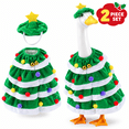 thumbnail image 1 of KuKeDi 2-Piece 23 inch Porch Goose Outfit, Christmas Tree Dress and Star Hat for Goose Statue, 1 of 7