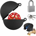 thumbnail image 1 of KuKeDi Outdoor Faucet Lock with Key, Water Spigot Lock Cover with Padlock, Metal Hose Bib Lock for Outdoor Valve Protection, Black, 1 of 7
