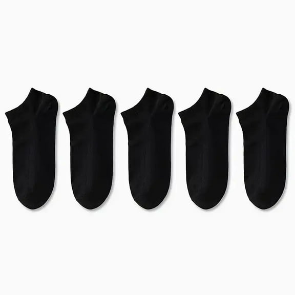 KuKuZhu 5 Pairs Men's Boat Socks Business Sport Sweat Absorption Mature Summer Autumn Solid Color Non Pilling Versatile Low Ankle Socks