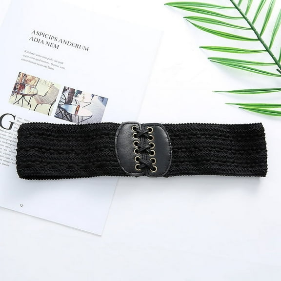 KuKuZhu 70cm Belts for Women Simple Waist Elastic Ladies Band Knitting Buckle Decoration Coat Sweater Fashion Dress Waistband Elastic