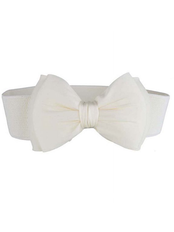 Elegant Sweet Bow Elastic cummerbunds Wide Stretch dress Waistband Belt women girl Girls Apparel Accessories satin bow belt