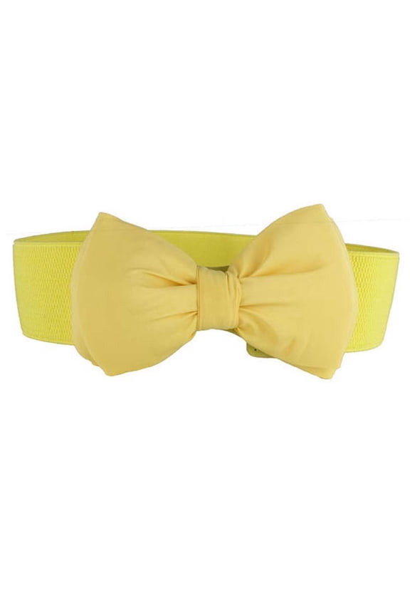Elegant Sweet Bow Elastic cummerbunds Wide Stretch dress Waistband Belt women girl Girls Apparel Accessories satin bow belt