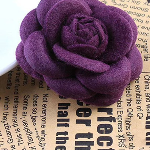 KuKuZhu Fashion Colorful Fabric Camellia Brooch Elegant Retro Cloth Flower Pins Bag Clothing Decoration Simplicity Women Accessories