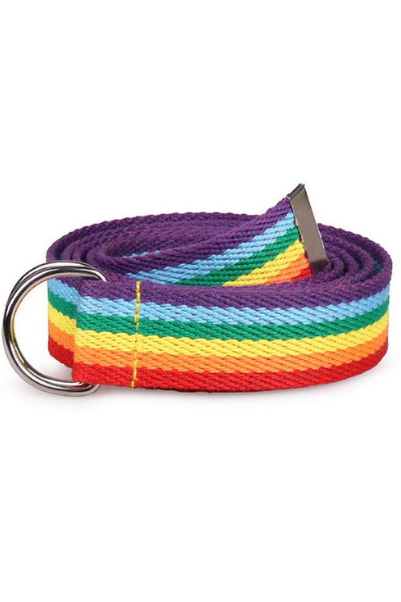 Fashion Long Waist Belt for Women Lady Pretty Canvas Trendy Rainbow Colors Thin Skinny Waist Belt Dress Accessory Clothes Gift