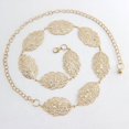 thumbnail image 1 of KuKuZhu Fashion Women Metal Vintage Belt Leaf Stylish Metal Golden Silver Leaves Design Chain Belt Women's Waist Elasticity Waist Belt, 1 of 5