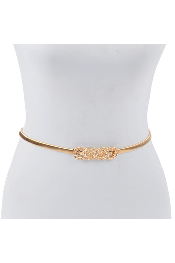 Gold Flower Shape Elastic belts For Women Girl Stretch Skinny Waist Belt Cummerbunds Metal Female Belt cinturon mujer cinto