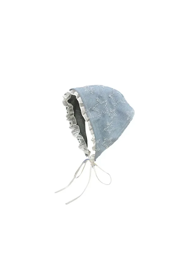 Korean girl's star triangle scarf, lace denim cloth headscarf, headband, sweet scarf, headscarf, and headdress for girls